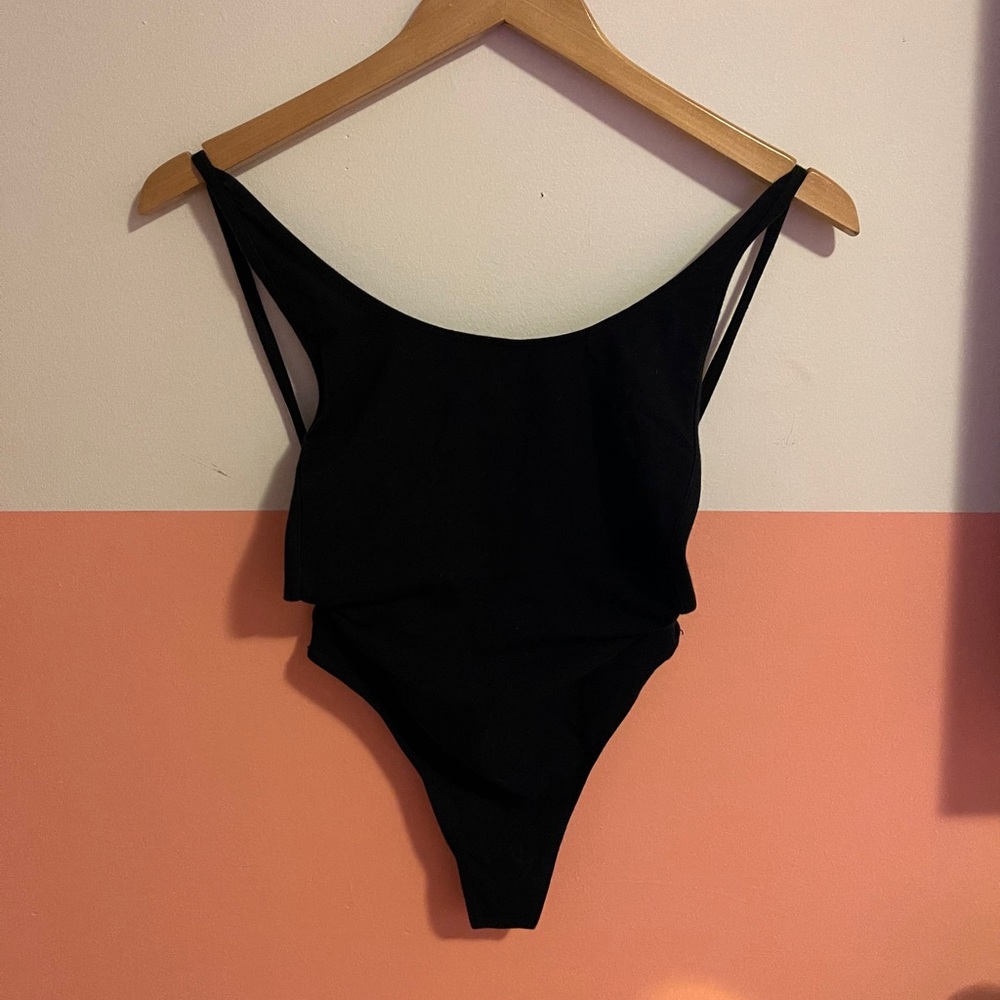 American Apparel High cut black bodysuit